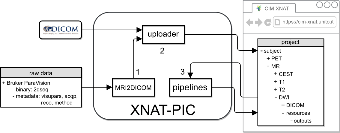 Schematic overview of the XNAT-PIC tool assembly.